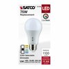 Satco 12 Watt A19 LED - Medium Base - CCT Selectable - 120 Volt - White Finish S11792